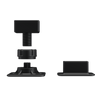Set of black components on a white background
