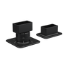 Wooden post with a black rack system attached